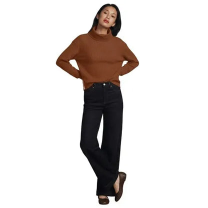 Women's Long Sleeve Waffle Cowl Neck Tunic