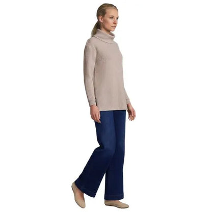 Women's Long Sleeve Waffle Cowl Neck Tunic