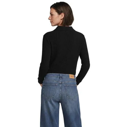 Women's Long Sleeve Waffle Collared Shacket