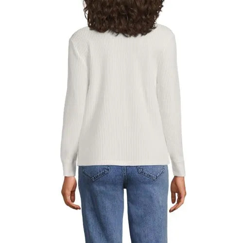 Women's Long Sleeve Waffle Collared Shacket