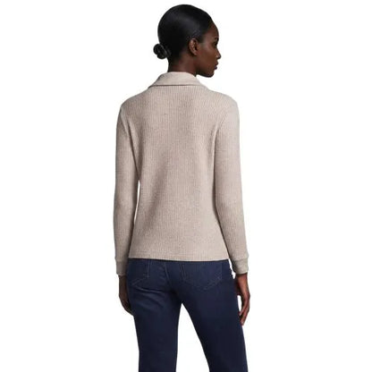 Women's Long Sleeve Waffle Collared Shacket