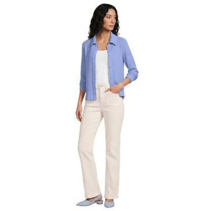 Women's Long Sleeve Waffle Collared Shacket