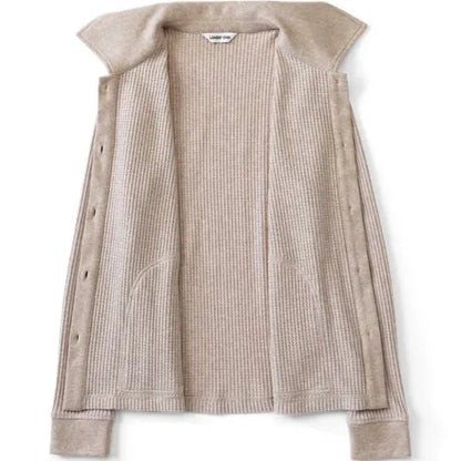 Women's Long Sleeve Waffle Collared Shacket