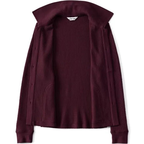 Women's Long Sleeve Waffle Collared Shacket
