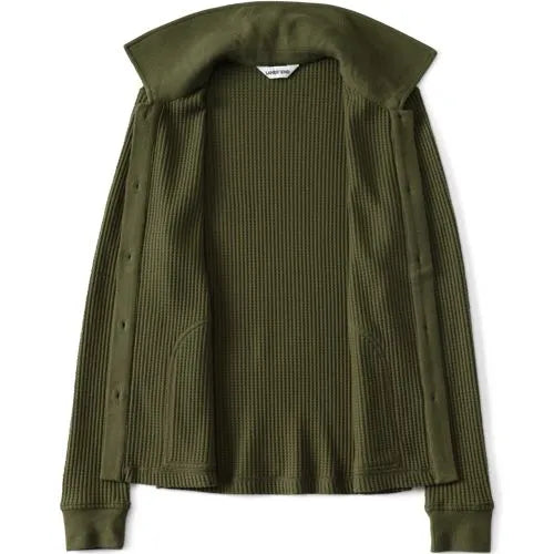 Women's Long Sleeve Waffle Collared Shacket