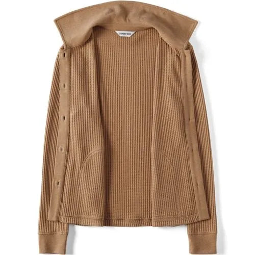 Women's Long Sleeve Waffle Collared Shacket
