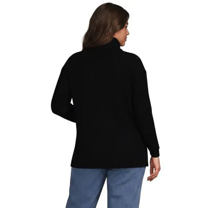 Women's Long Sleeve Waffle Cowl Neck Tunic