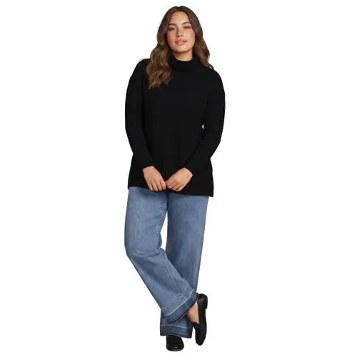 Women's Long Sleeve Waffle Cowl Neck Tunic