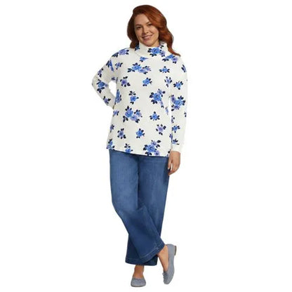 Women's Long Sleeve Waffle Cowl Neck Tunic