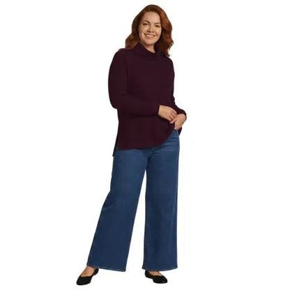 Women's Long Sleeve Waffle Cowl Neck Tunic