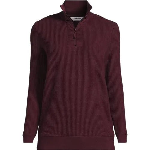 Women's Long Sleeve Waffle Quarter Zip Pullover