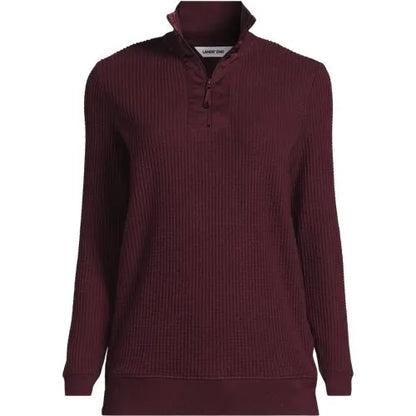 Women's Long Sleeve Waffle Quarter Zip Pullover