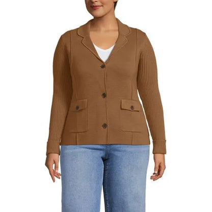 Women's Drifter Ribbed Collared Blazer Sweater