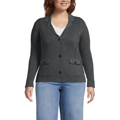 Women's Drifter Ribbed Collared Blazer Sweater