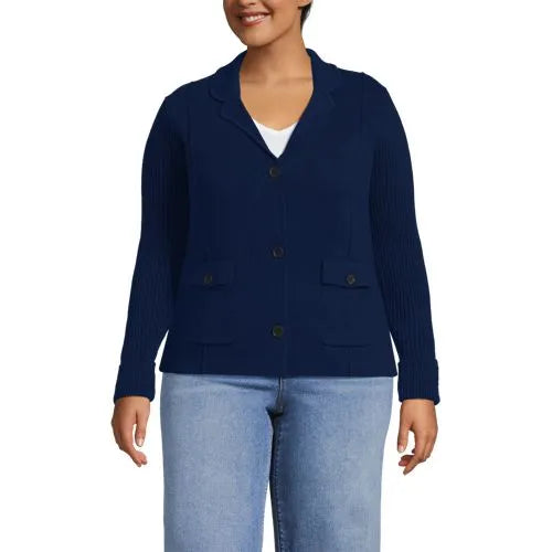 Women's Drifter Ribbed Collared Blazer Sweater