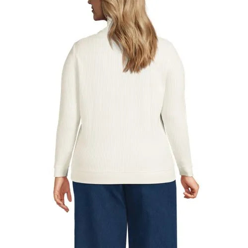 Women's Long Sleeve Waffle Quarter Zip Pullover