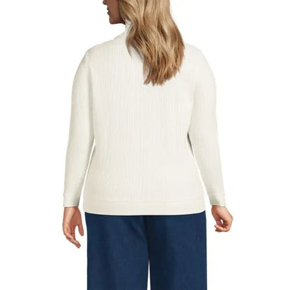 Women's Long Sleeve Waffle Quarter Zip Pullover