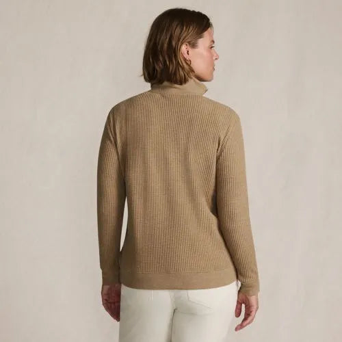 Women's Long Sleeve Waffle Quarter Zip Pullover