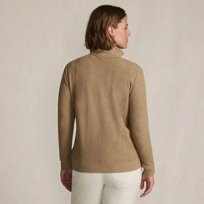 Women's Long Sleeve Waffle Quarter Zip Pullover