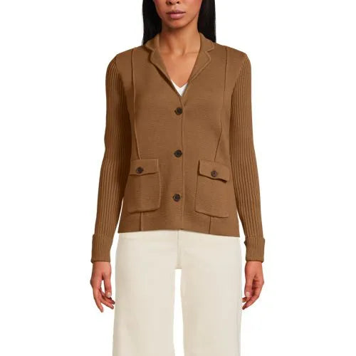 Women's Drifter Ribbed Collared Blazer Sweater