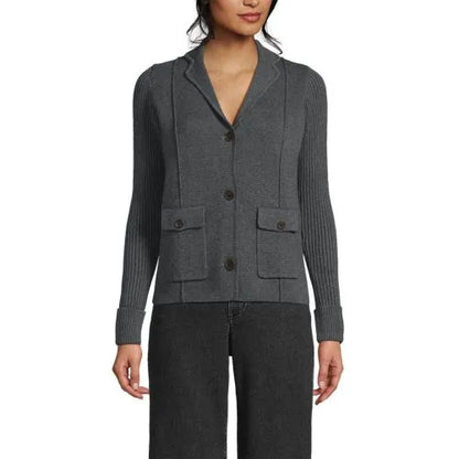 Women's Drifter Ribbed Collared Blazer Sweater