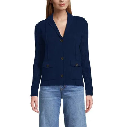 Women's Drifter Ribbed Collared Blazer Sweater
