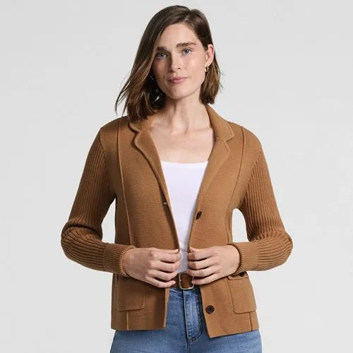 Women's Drifter Ribbed Collared Blazer Sweater