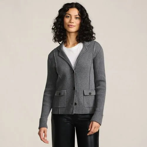 Women's Drifter Ribbed Collared Blazer Sweater