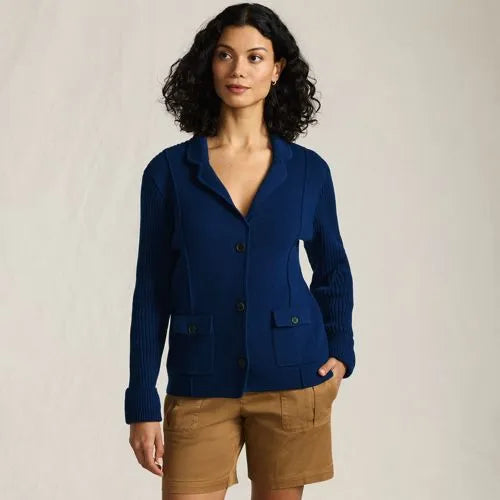 Women's Drifter Ribbed Collared Blazer Sweater