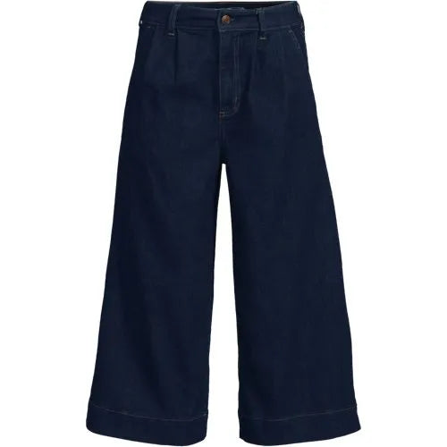 Women's Denim Mid Rise Wide Leg Culotte Jeans