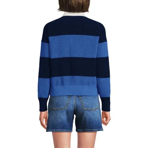 Women's Drifter Rugby with Woven Collar Sweater