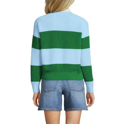 Women's Drifter Rugby with Woven Collar Sweater