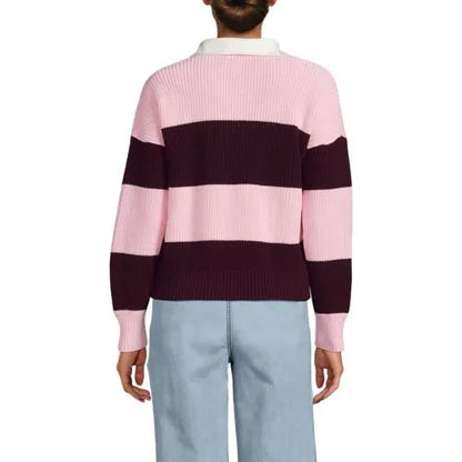 Women's Drifter Rugby with Woven Collar Sweater