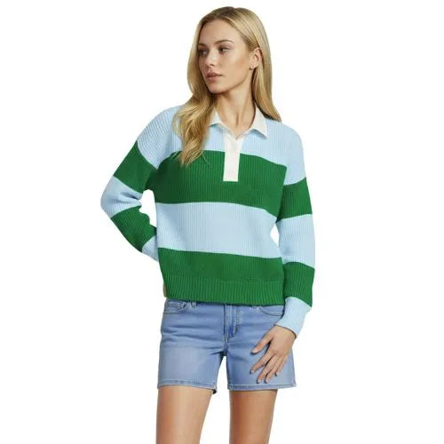 Women's Drifter Rugby with Woven Collar Sweater