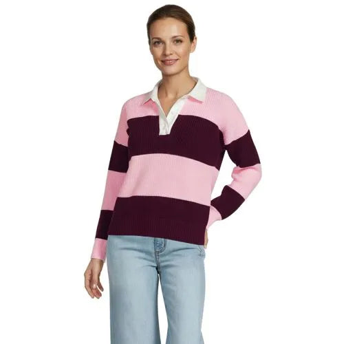 Women's Drifter Rugby with Woven Collar Sweater