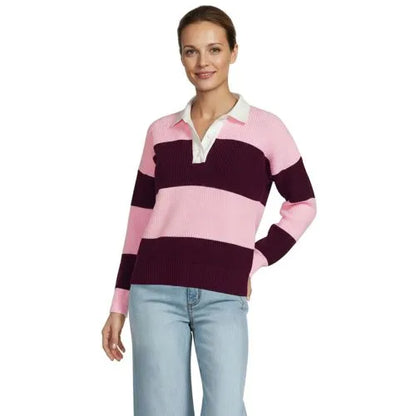 Women's Drifter Rugby with Woven Collar Sweater