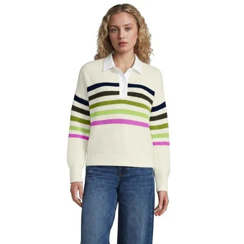 Women's Drifter Rugby with Woven Collar Sweater