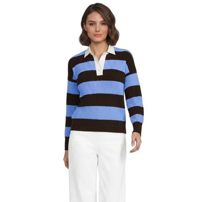 Women's Drifter Rugby with Woven Collar Sweater
