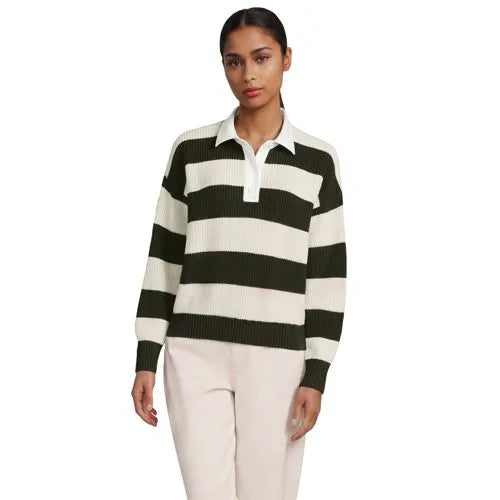 Women's Drifter Rugby with Woven Collar Sweater