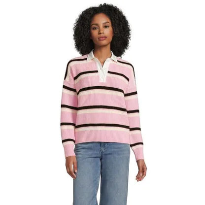 Women's Drifter Rugby with Woven Collar Sweater