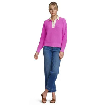 Women's Drifter Rugby with Woven Collar Sweater