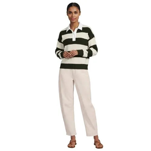 Women's Drifter Rugby with Woven Collar Sweater