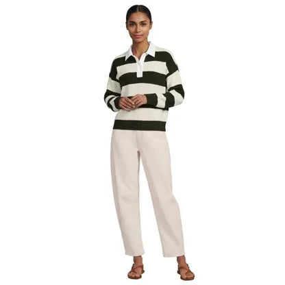 Women's Drifter Rugby with Woven Collar Sweater