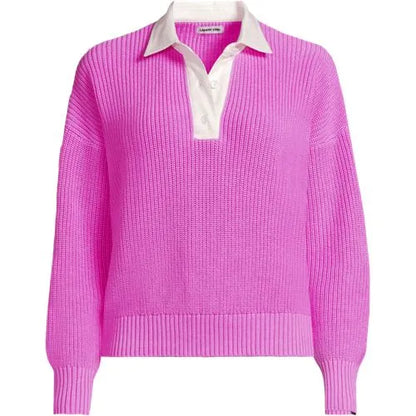 Women's Drifter Rugby with Woven Collar Sweater