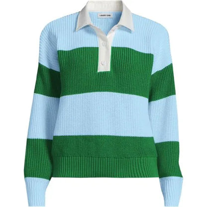Women's Drifter Rugby with Woven Collar Sweater