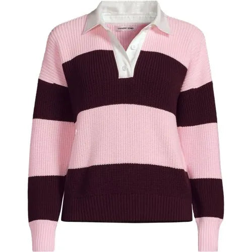 Women's Drifter Rugby with Woven Collar Sweater
