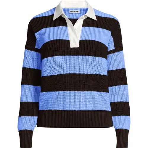 Women's Drifter Rugby with Woven Collar Sweater