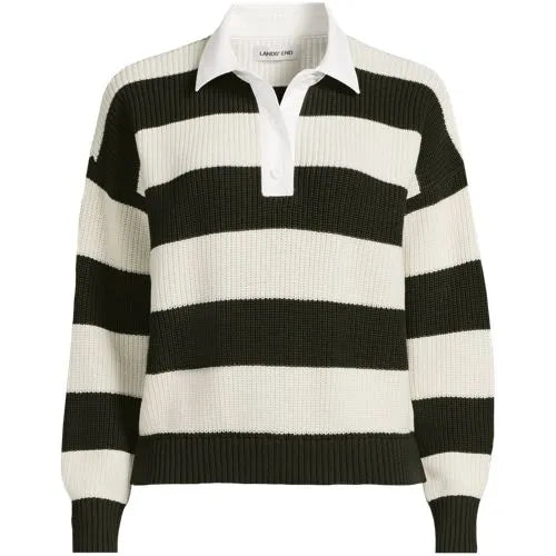 Women's Drifter Rugby with Woven Collar Sweater