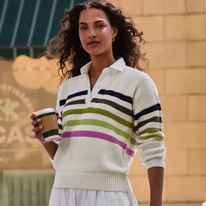 Women's Drifter Rugby with Woven Collar Sweater