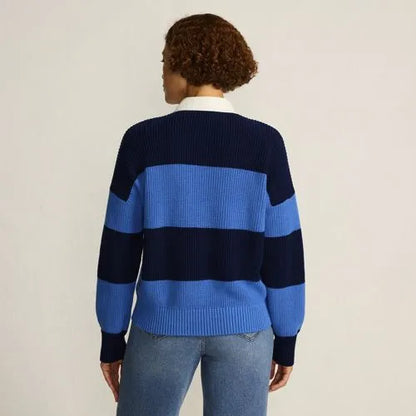 Women's Drifter Rugby with Woven Collar Sweater